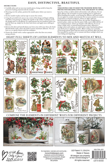 Christmas Joy IOD Transfer 8x12 Pad™-Iron Orchid Designs